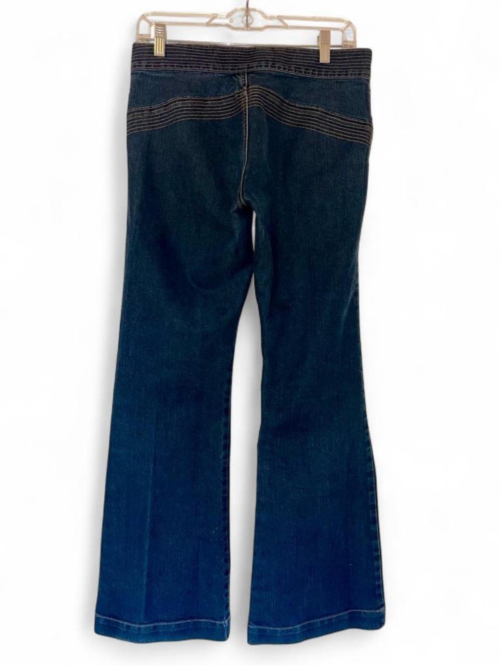 💙GAP Hip Huggers Dark Blue Flare Jeans w Decorative Back Stitching